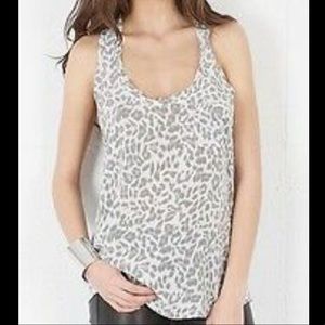 Joie gray/white cheetah racerback top